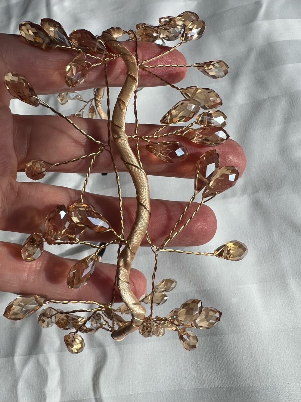 Delicate Champagne Crystal Branch Headband - Unbranded - Picture 6 of 7